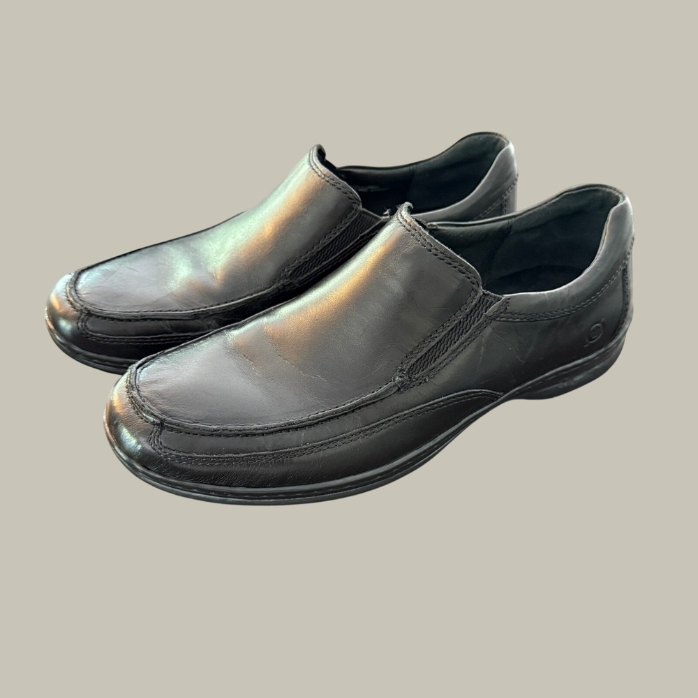 Born Cambrideg Slip On Shoes Mens 10.5 Black Leather M/WM3455 Loafers Preppy